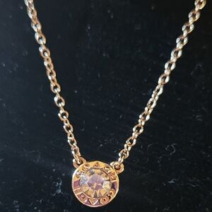 Coach Rose Gold Signature Necklace & Pendandt